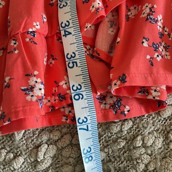 NWT GAP FACTORY BELTED DRESS Size‎ 8 Coral Floral print. Rayon Long Sleeve - Picture 8 of 8